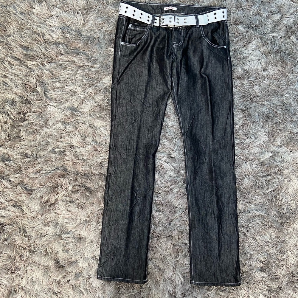 X-Space woman two toned black & grey crushed Jean’s pants. Size 32. Pre-owned.